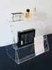 Soporte de exhibición para venta en vivo, estante de almacenamiento de insignias de acrílico, exhibidor de perfume, mascarilla facial, lápiz labial, maquillaje