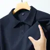 Camisa polo de tricô waffle, modelagem solta, com gola, para homens jovens e de meia-idade, camiseta casual de manga curta lisa para o verão