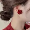 Pendientes de Camelia Roja Ankela, Pendientes de Flor Plegada Azul Tridimensional, Pendientes de Nuevo Estilo de Moda y Gama Alta Más Vendidos