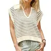 Suéter de Mujer 2026 con Acabado de Alta Gama, Nuevo Estilo de Verano, Camiseta de Punto Corta de Manga Corta con Cuello en V Más Vendida, Top Casual Versátil