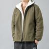 Chaqueta acolchada de algodón de invierno resistente al viento y al frío Chaqueta acolchada de algodón de terciopelo de cordero grueso de invierno para hombre Chaqueta con capucha para hombre