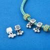 Plata Esterlina 925 Retro Flor de Una Pieza Cuadrada Borla Espaciador Abalorio Colgante Accesorios Hecho a Mano DIY Material para Abalorios Accesorios
