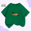 Camiseta de Moda Versátil de Manga Corta y Cuello Redondo para Niños, Stock Listo Transfronterizo, Algodón Puro, Estilo Coreano, Holgada, Moda Casual
