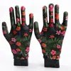 Guantes de nailon coloridos, sin pegamento, estilo fino, para protección solar de mujer, guantes de trabajo, estampados, tejidos, transpirables, elásticos, para protección laboral y recolección