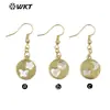 MPE082 pendientes largos de diseño geométrico de estrellas y luna, estilo dulce y lindo, regalo de vacaciones para niñas