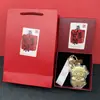 Llavero de cordero de oro puro 999, lindo símbolo de dinero de dibujos animados, colgante de bolsa de oro, amuleto de la suerte del año zodiacal, regalo