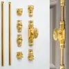 Manija Vintage Dorada Estilo Francés para Gabinete de Baño, Manija Larga para Estantería con Cerradura Superior e Inferior, Manija Cerradura de Barra Larga de Lujo Ligero Estilo Americano