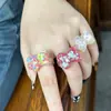Anel de Resina Estrela Urso Novo Estilo Ins Europeu e Americano Transfronteiriço Feminino Colorido Fofo Doce Anel Coração Girly