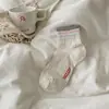 26 Calcetines Beige Nuevos de Verano Lindos con Bordado de Cachorro para Mujer, Calcetines Cortos Finos para Verano, Calcetines Cortos para Mujer Estilo Coreano