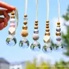 Decoraciones para Árbol de Navidad, Bolas de Madera con Cuentas, Bolas de Hilo, Atrapasoles, Adornos Colgantes para Coche, Cuentas de Colores Mixtos, Suministro Transfronterizo