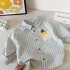 Camisas Infantiles de Primavera y Otoño para Niños y Niñas, Camisetas Elegantes para Bebés, Marca de Moda Infantil de Moda, Camisas de Manga Larga a Cuadros, Rayas y Dibujos Animados Estilo Coreano