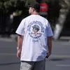 Ropa de Verano Nueva para Hombre Tallas Grandes Marca de Moda Algodón Puro Pesado Holgada Oversize Camiseta de Manga Corta Pulóver