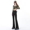Novos Jeans Flare Femininos Altos Verão 2025 Confortáveis Emagrecedores Cobre-Quadril Calças Bootcut com Bolsos