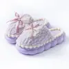 Pantuflas de Algodón con Lazo Dulce para Mujer para Otoño e Invierno para Uso Doméstico en Interiores, Dormitorio, Más Felpa, Suela Gruesa, Cálidas, Pantuflas de Confinamiento
