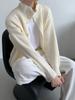 Cárdigan de Punto de Marca de Moda Estilo Coreano para Hombre Otoño e Invierno 2024 Nuevo Suéter con Solapa Estilo Hong Kong Ins Chaqueta Holgada