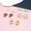 Adornos DIY Estrictamente Seleccionados con Estética Artística Flores Aleación Rosa Girasol Pendientes Collar Colgante Colgante de Aceite Gotas