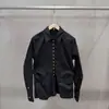 Moda Cruzada Outono/Inverno 2026 Versátil Botão Metálico de Fileira Única Manga Longa Estilo Europeu e Americano Inspirado no Instagram Emagrecedor Camisa Casual