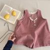 2026 Ropa Infantil Atuendo de Otoño para Niñas Estilo Coreano Otoño-Verano Mono de Pana Overol Shorts 6017