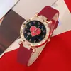 Relojes Populares para Mujer Transfronterizos, Relojes de Cuarzo de Gama Alta con Cinta Roja, Relojes de Lujo Ligero de Moda para Niñas al por Mayor