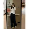 Suéter de tricô multicolorido e confortável para outono e inverno, com gola alta discreta, efeito emagrecedor e que pode ser usado como camada base