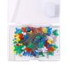 Venta al por mayor de fábrica color caricatura aguja aguja de acero inoxidable botón de mariposa aguja con forma de manzana alfiler de costura aguja decorativa de conejo