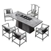 Mesa de Té y Sillas de Pizarra de Lujo Ligero Simples para Oficina y Hogar, Mesa de Té Estilo Italiano con Tetera Integrada