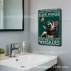 Placa de Aviso de Cão Agressivo Mais Vendida Transfronteiriça, Placa de Metal com Aviso de Cães Agressivos, Placa para Jardim Externo