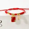 Cuerda de Mano para Joyería Cuerda Roja Este Año Tejido Hecho a Mano Estilo Nacional Estilo Nacional Conejo Zodiaco Pulsera Femenina Fuente en Vivo