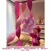 Conjunto de Decoração para Quarto de Casamento com Laço Rosa Atmosfera Novo Modelo 2025 para Sala de Estar e Quarto de Casamento Decoração Longa com Caractere Dupla Felicidade