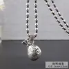Explosiones en Vivo Estilo Étnico Corre en el Tiempo Cadena de Lana de Flor Collar Largo Plata de Xizang Candado de Larga Vida Colgante de la Riqueza del Cuarteto