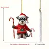 Novo Pingente de Filhote de Cachorro de Natal Fofo Acrílico Transfronteiriço Decoração de Espelho Retrovisor Interno de Carro Pingente de Chaveiro