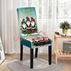 Funda de Silla Navideña Estampada Digitalmente Temu Gnomo de Dibujos Animados Atmósfera Festiva Funda Decorativa para Silla de Comedor Funda Elástica para Silla Venta al por Mayor