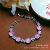 Pulsera de Moda Nueva con Incrustaciones de Calcedonia Rosa Hielo Chapada en Plata al por Mayor Ágata Blanca Versátil Pulsera de Jade Joyería Regalo