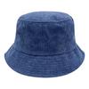 Sombrero de Pescador de Pana de Color Sólido de Invierno de un Lado Vintage Pareja Estilo Ins Sombrero de Cubeta Cálido Sombrero para el Sol con Logotipo