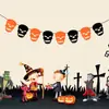20.24 millones Colgante Decoración Fiesta de Halloween Flor Artesanía de Papel Calavera Fantasma Costura Bandera de Papel Suministros para Fiesta