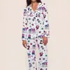 2026 Novo Modelo Tk Exportação Amazon Peça Única Grupo de Meninas Kpop Estampado Seda Leite Pijama Longo Roupão Feminino