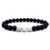 Europa e Estados Unidos popular moda quente transfronteiriça 8MM pedra olho de tigre turquesa branca fosca pulseira de miçangas masculina e feminina joia