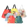 Bolsas para llevar con cordón, Bolsas desechables con cordón para entrega de alimentos, Empaque esmerilado para ensalada de frutas, Bolsas de mano con cordón