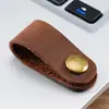Amarre Universal para Cable de Datos con Broche de Cuero Crazy Horse Organizador de Cables de Auriculares para Fijar Hub de Cables HDMI para Computadora Antienredos