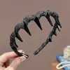 Faixa de Cabeça Floral Dentada Doce para Mulheres, Uso Diário ao Ar Livre, Faixa de Cabelo com Fita Superior de Caveira Alta, Prendedor de Cabelo Integrado, Acessório de Cabelo
