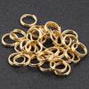 Acabado al vacío color oro 18K acero inoxidable anillo doble anillo pequeño anillo de conexión para pulsera y collar DIY anillo para colgar joyas