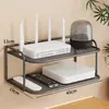 Caja de almacenamiento montada en la pared, estante para router, estante para decodificador de TV montado en la pared sin taladro