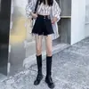 Shorts Jeans Streetwear Retro Americano Feminino Verão Estilo Fino Garota Popular Cintura Alta Tamanho Grande Emagrecedor Rasgado Linha A Hot Pants