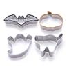 Páscoa Halloween aço inoxidável silicone borda biscoito molde coelho flor morcego borboleta abóbora assar ferramentas conjunto