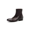 La piel de vaca de primera capa es extremadamente suave~Botines retro de cuero genuino de 3 cm estilo francés para mujer, botas estilo Martin y botines de tacón bajo robustos para otoño e invierno