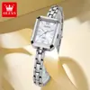 Oris Olevs Novo Nicho Alto TikTok Mais Vendido Versátil High-End Pulseira à Prova d'Água Pequeno Quadrado Relógio Feminino