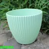 Maceta de plástico sin agujero sin fugas rábano verde cultivo de agua y tierra cuenco imitación porcelana hierba espesa inodoro maceta planta verde simple