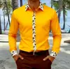 Camisa de Manga Larga con Cuello y Botones para Hombre, Estilo Casual Versátil de Moda, Estampado de Patrón 3D, Nuevo Estilo Europeo y Americano, Transfronteriza, 2026