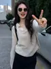 Polo de Punto Hueco Estilo Francés para Mujer, Atuendo de Principios de Otoño con un Estilo Chic de Alta Gama y Único Lazy Old Money, Top con Cuello Camisero
