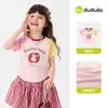 Colección de Camisetas para NiñasRopa Infantil Familia Dudu Niñas Linda Manga Corta Verano Bebé Niña Ropa de Dibujos Animados Ropa Infantil de Moda